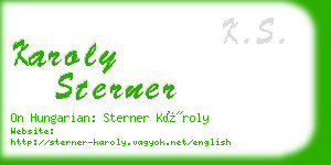 karoly sterner business card